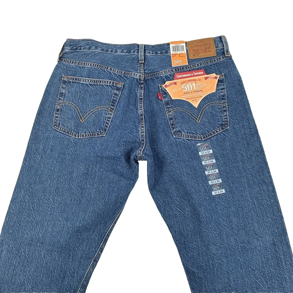 New Women's Levi's 501 CT Cropped Button Fit Denim Jeans Size 31x34 NWT‎ Tapered
